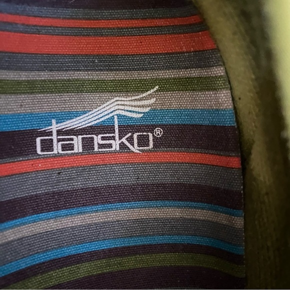 Dansko Mens Brown & Green Leather Lace Up Sneaker Size 39 US 7.5 fits - Picture 2 of 9